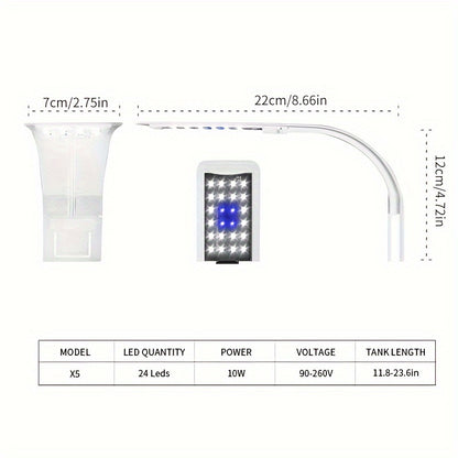 LED Clip-On Aquarium Light – Fish Tank Grow Light for Water Plants