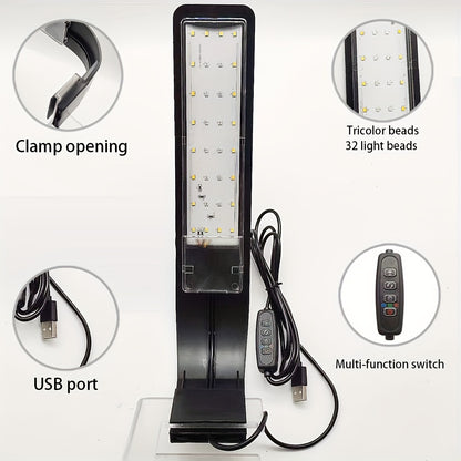 LED Aquarium Light – USB Powered Full Spectrum Fish Tank Lighting with Adjustable Brightness & Timer