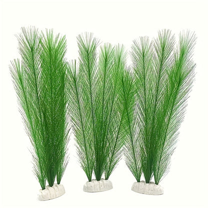3-Pack Artificial Aquarium Plants – High-Quality Plastic Water Plants for Fish Tank Decoration