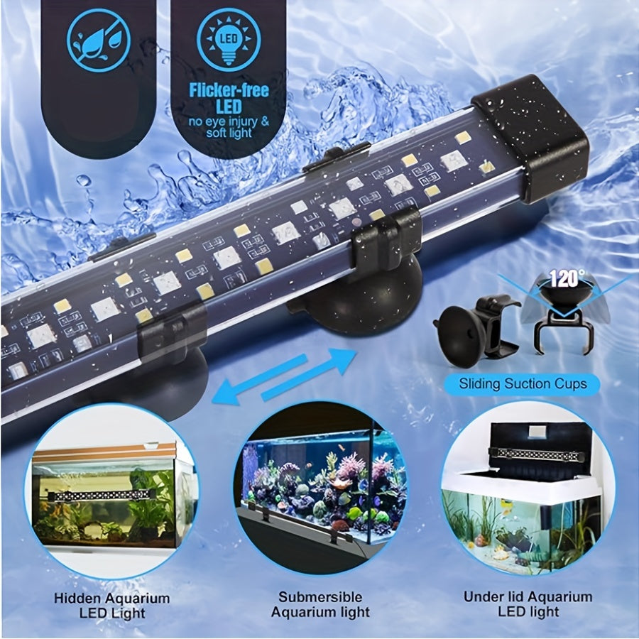 24/7 Cycle Aquarium Light – Full Spectrum & 7 Color Options with Adjustable Brightness & Timer